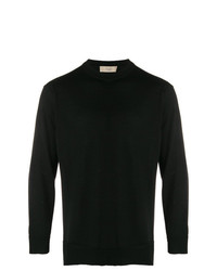 schwarzer Pullover mit einem Rundhalsausschnitt von Maison Flaneur