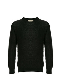 schwarzer Pullover mit einem Rundhalsausschnitt von Maison Flaneur