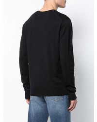 schwarzer Pullover mit einem Rundhalsausschnitt von MAISON KITSUNÉ