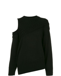 schwarzer Pullover mit einem Rundhalsausschnitt von Maison Mihara Yasuhiro