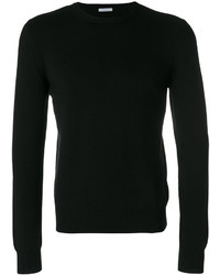 schwarzer Pullover mit einem Rundhalsausschnitt von Malo