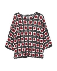 schwarzer Pullover mit einem Rundhalsausschnitt von Mango