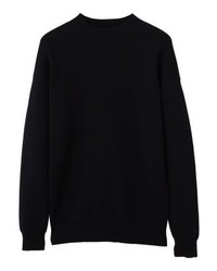 schwarzer Pullover mit einem Rundhalsausschnitt von Mango