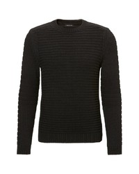 schwarzer Pullover mit einem Rundhalsausschnitt von Marc O'Polo