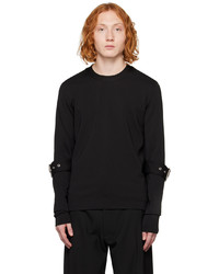 schwarzer Pullover mit einem Rundhalsausschnitt von Maximilian Davis