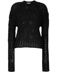 schwarzer Pullover mit einem Rundhalsausschnitt von MCQ