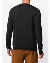 schwarzer Pullover mit einem Rundhalsausschnitt von Nuur