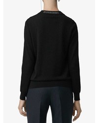 schwarzer Pullover mit einem Rundhalsausschnitt von Burberry