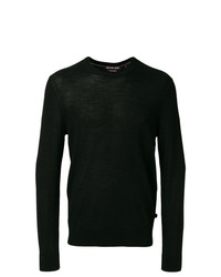 schwarzer Pullover mit einem Rundhalsausschnitt von Michael Kors Collection