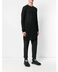 schwarzer Pullover mit einem Rundhalsausschnitt von Rick Owens