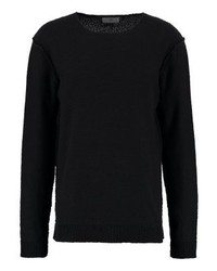 schwarzer Pullover mit einem Rundhalsausschnitt von Minimum