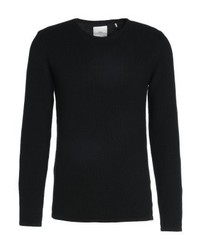schwarzer Pullover mit einem Rundhalsausschnitt von Minimum