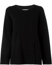 schwarzer Pullover mit einem Rundhalsausschnitt von MM6 MAISON MARGIELA