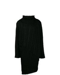 schwarzer Pullover mit einem Rundhalsausschnitt von Moohong