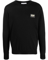 schwarzer Pullover mit einem Rundhalsausschnitt von Moschino