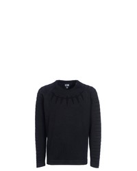 schwarzer Pullover mit einem Rundhalsausschnitt von Musterbrand