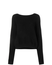 schwarzer Pullover mit einem Rundhalsausschnitt von N.Peal
