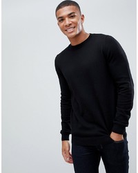 schwarzer Pullover mit einem Rundhalsausschnitt von New Look