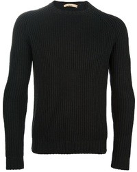 schwarzer Pullover mit einem Rundhalsausschnitt von Nuur