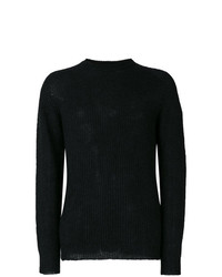 schwarzer Pullover mit einem Rundhalsausschnitt von Nuur