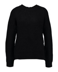schwarzer Pullover mit einem Rundhalsausschnitt von Object