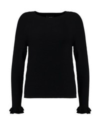 schwarzer Pullover mit einem Rundhalsausschnitt von Object