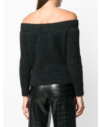 schwarzer Pullover mit einem Rundhalsausschnitt von Alexandre Vauthier