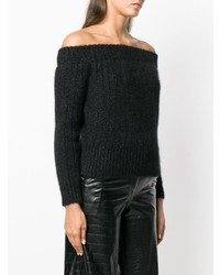 schwarzer Pullover mit einem Rundhalsausschnitt von Alexandre Vauthier