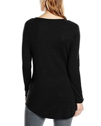 schwarzer Pullover mit einem Rundhalsausschnitt von Only