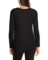 schwarzer Pullover mit einem Rundhalsausschnitt von Only