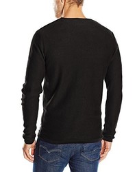 schwarzer Pullover mit einem Rundhalsausschnitt von ONLY & SONS