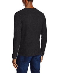 schwarzer Pullover mit einem Rundhalsausschnitt von ONLY & SONS