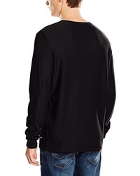 schwarzer Pullover mit einem Rundhalsausschnitt von ONLY & SONS