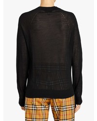 schwarzer Pullover mit einem Rundhalsausschnitt von Burberry