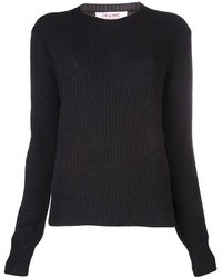 schwarzer Pullover mit einem Rundhalsausschnitt von Organic by John Patrick