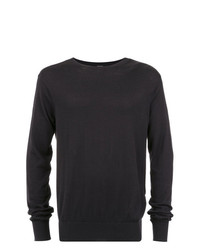 schwarzer Pullover mit einem Rundhalsausschnitt von OSKLEN