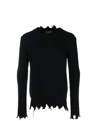 schwarzer Pullover mit einem Rundhalsausschnitt von Overcome