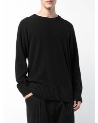 schwarzer Pullover mit einem Rundhalsausschnitt von Ziggy Chen