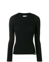 schwarzer Pullover mit einem Rundhalsausschnitt von Paco Rabanne