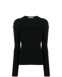 schwarzer Pullover mit einem Rundhalsausschnitt von Paco Rabanne