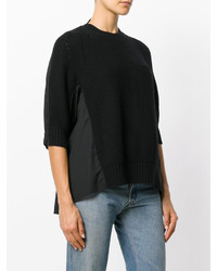 schwarzer Pullover mit einem Rundhalsausschnitt von Sacai