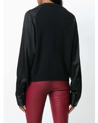 schwarzer Pullover mit einem Rundhalsausschnitt von Haider Ackermann