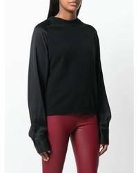 schwarzer Pullover mit einem Rundhalsausschnitt von Haider Ackermann