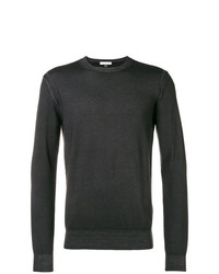 schwarzer Pullover mit einem Rundhalsausschnitt von Paolo Pecora