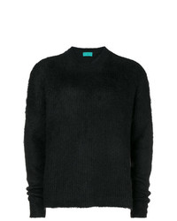 schwarzer Pullover mit einem Rundhalsausschnitt von Paura