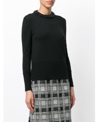 schwarzer Pullover mit einem Rundhalsausschnitt von Thom Browne