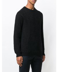 schwarzer Pullover mit einem Rundhalsausschnitt von Nuur