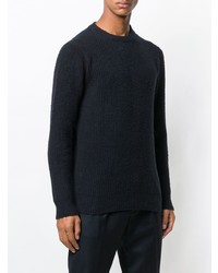 schwarzer Pullover mit einem Rundhalsausschnitt von Nuur