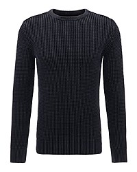 schwarzer Pullover mit einem Rundhalsausschnitt von Petrol Industries