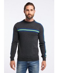 schwarzer Pullover mit einem Rundhalsausschnitt von Petrol Industries